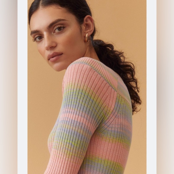 ANTHROPOLOGIE Daily Practice Ribbed Knit Stretchy Bodycon Maxi Dress Size XL NWT - Picture 4 of 12